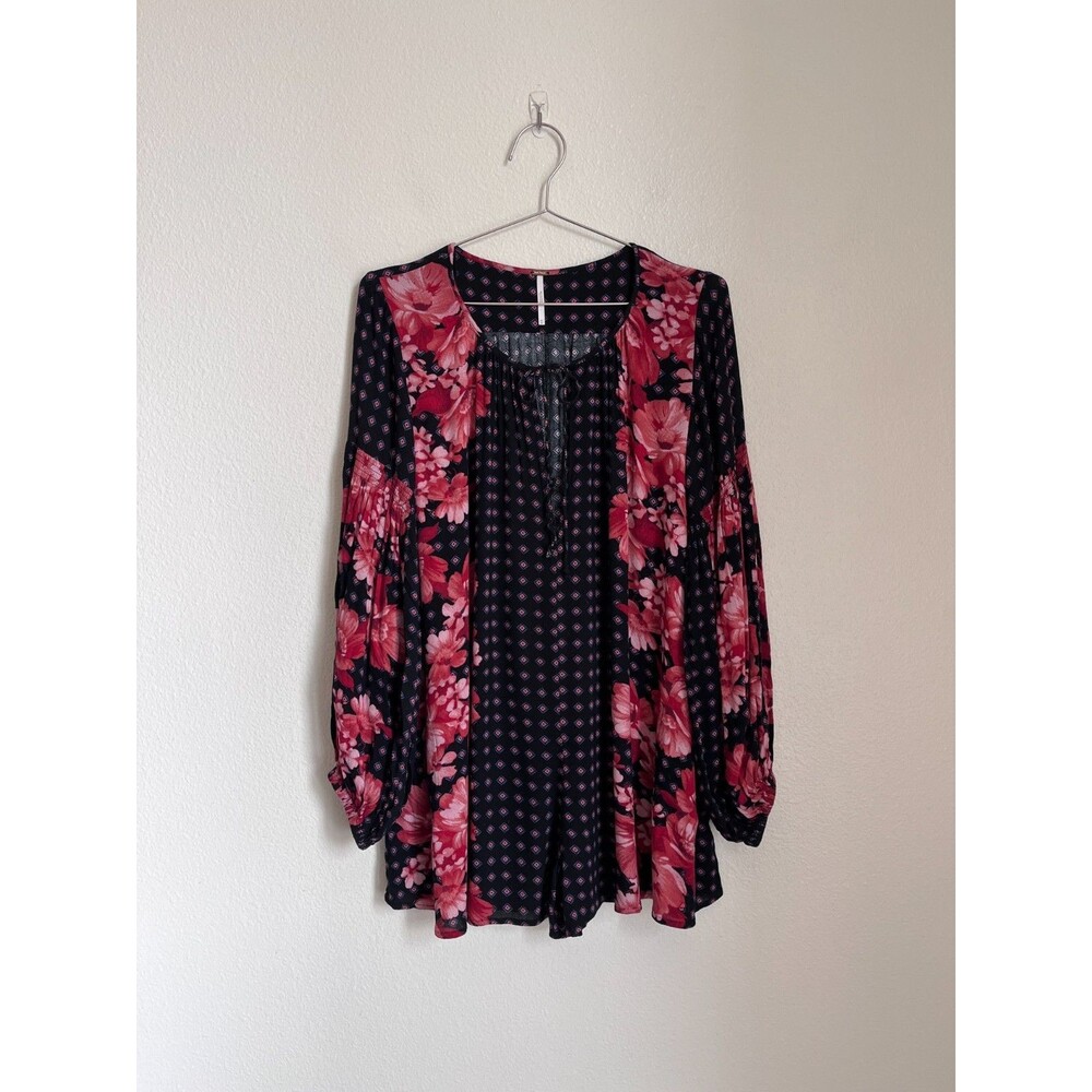 Free People Sunset Blvd Floral Romper in Black Combo Size XS
